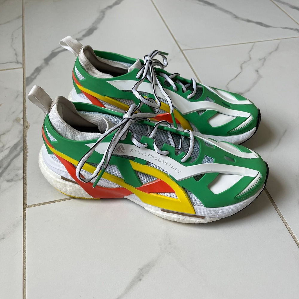 Adidas by Stella McCartney Solar Glide sneakers Green Impact Orange Sz 8 women's